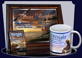 PC-AN32, Name Meaning Card, Wallet Sized, with Bible Verse wright golden eagle preditor hawk bird