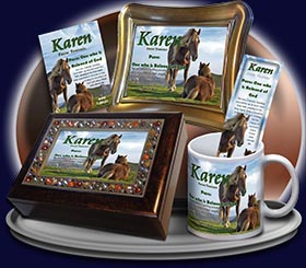 PC-AN44, Name Meaning Card, Wallet Sized, with Bible Verse karen horses mother mom child