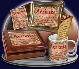 PC-CE07, Name Meaning Card, Wallet Sized, with Bible Verse, personalized, celtic knotwork irish gaelic aeriana italian marble