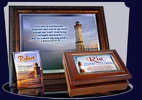 PC-LH35, Name Meaning Card, Wallet Sized, with Bible Verse, personalized, lighthouse light ria