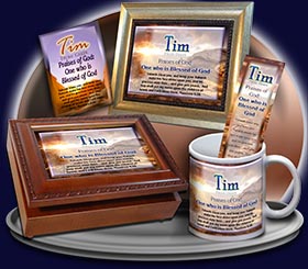 PC-SC23, Name Meaning Card, Wallet Sized, with Bible Verse, personalized, tim, western, sunset