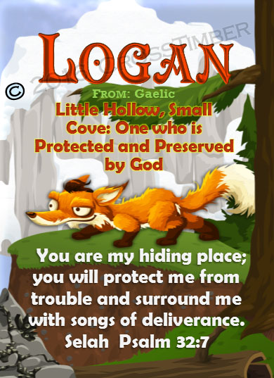 Name meaning card with Bible verse.