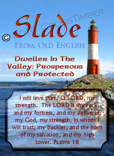 PC-LH36, Name Meaning Card, Wallet Sized, with Bible Verse, personalized, lighthouse light slade