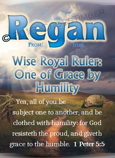 PC-SY07, Name Meaning Card, Wallet Sized, with Bible Verse, personalized, regan path