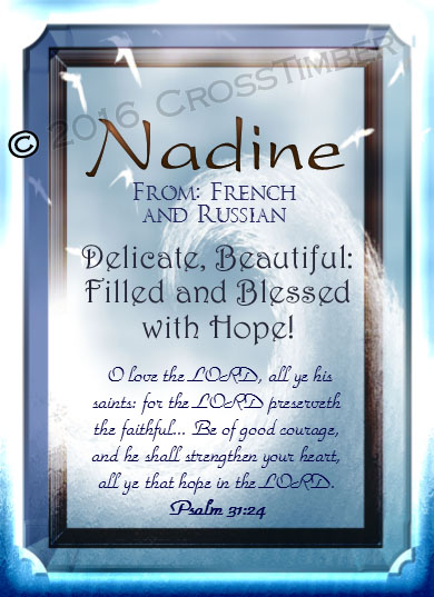 PC-WA10, Name Meaning Card, Wallet Sized, with Bible Verse, personalized, tidal wave artwork art wave nadine