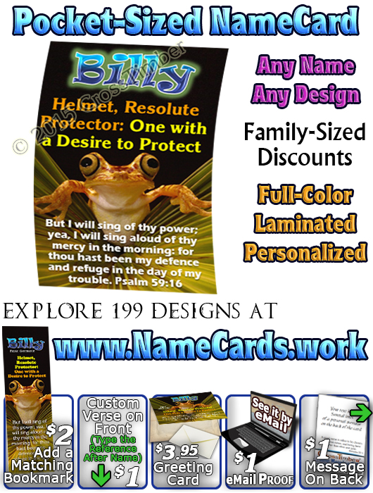 PC-AN36, Name Meaning Card, Wallet Sized, with   Bible Verse