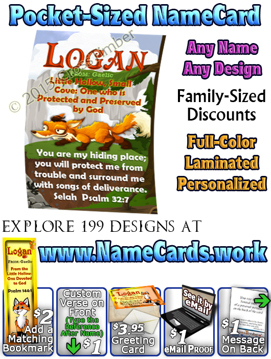 PC-CH37, Name Meaning Card, Wallet Sized, with   Bible Verse