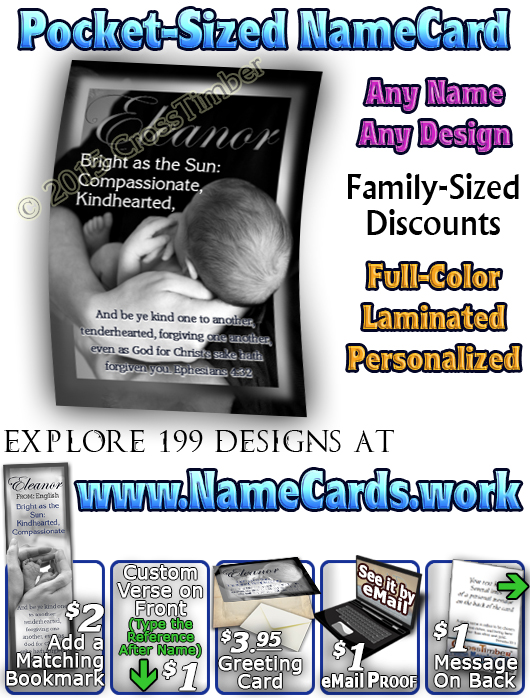 PC-PP04baby names Meaning Print, Framed, with Bible Verse, personalized, baby shower, infant, eleanor