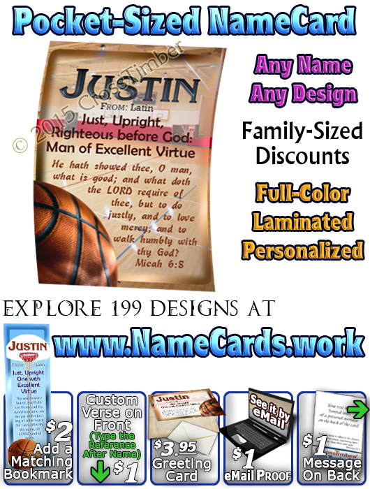 PC-SP04, Name Meaning Card, Wallet Sized, with   Bible Verse