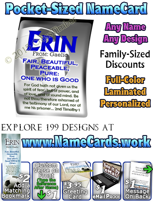 PC-SP08, Name Meaning Card, Wallet Sized, with   Bible Verse